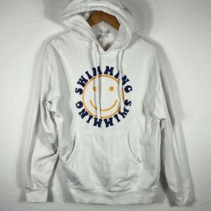 🔥 SWIMMING SMILEY FACE Thick Quality Graphic HOODIE Sweatshirt - Men Sz Medium